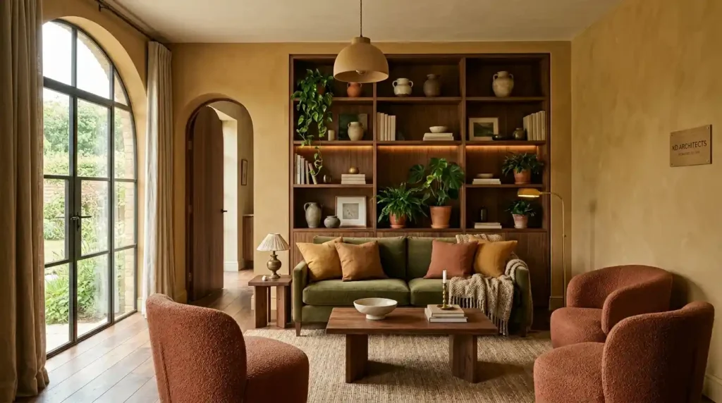 KD Architects house designer near me showcasing 2026 design trends with earthy tones walnut flooring biophilic design and quiet luxury aesthetic